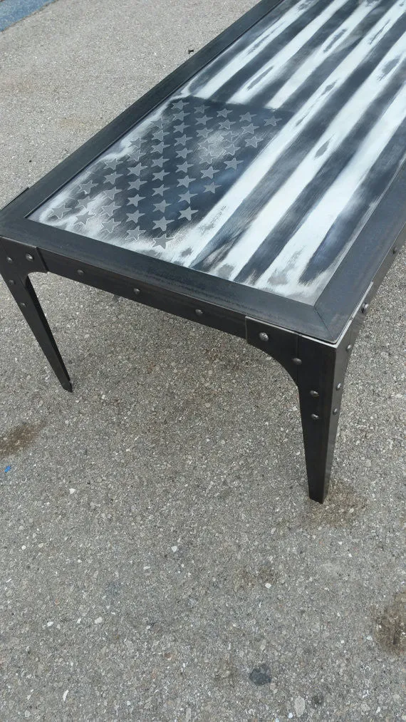 #051- The Patriot Industrial Style Coffee Table