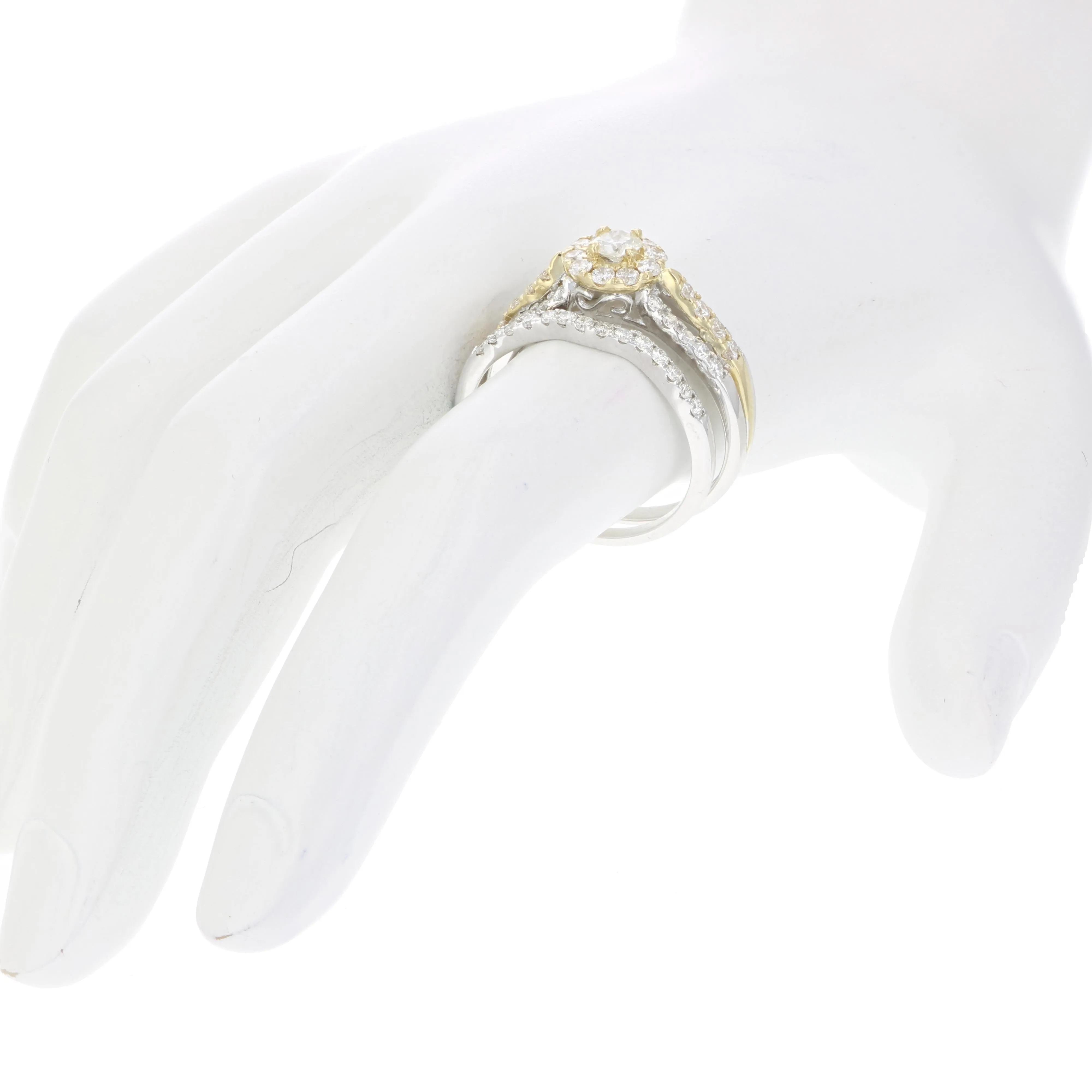 1 cttw Diamond Bridal Set in Tow Tone Gold