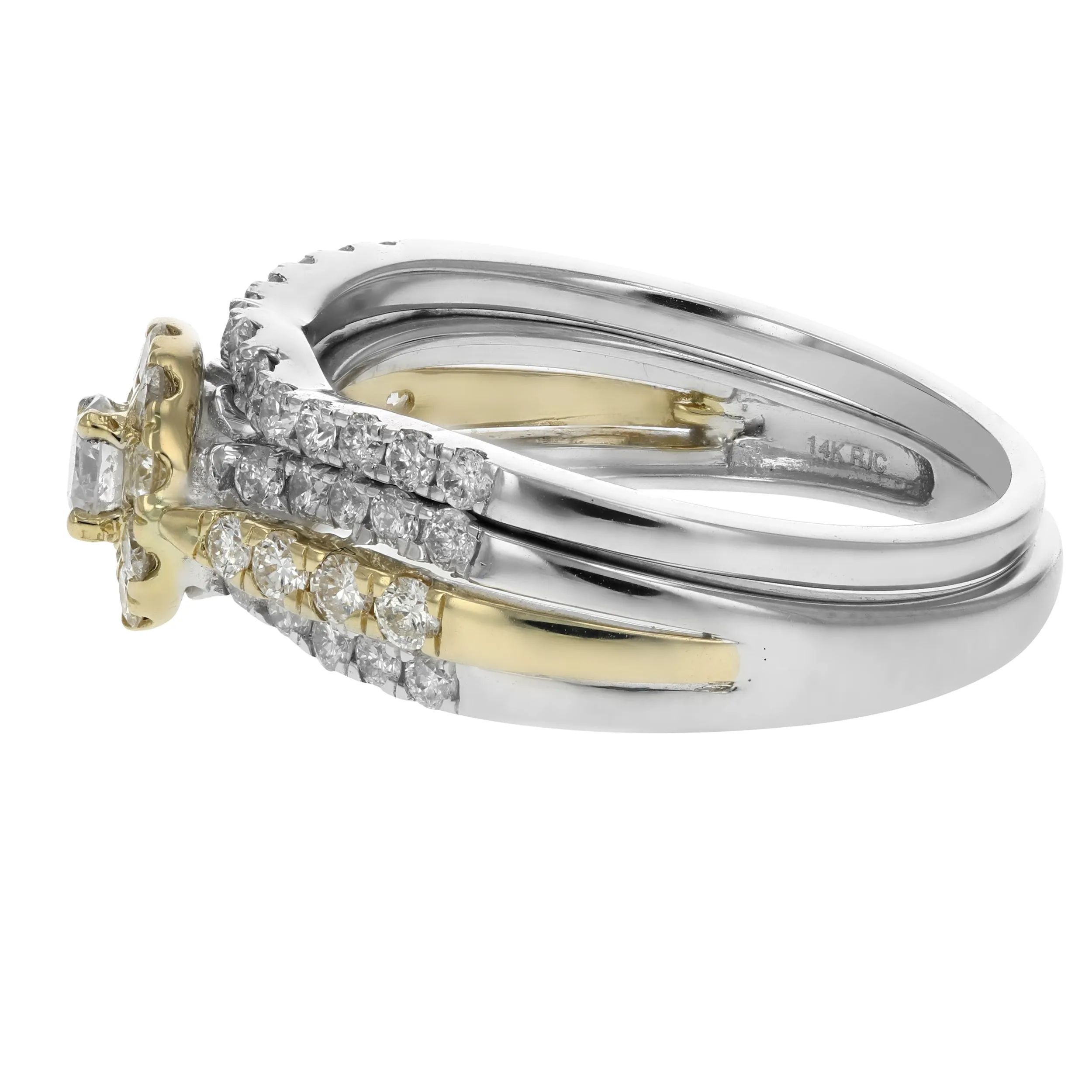 1 cttw Diamond Bridal Set in Tow Tone Gold