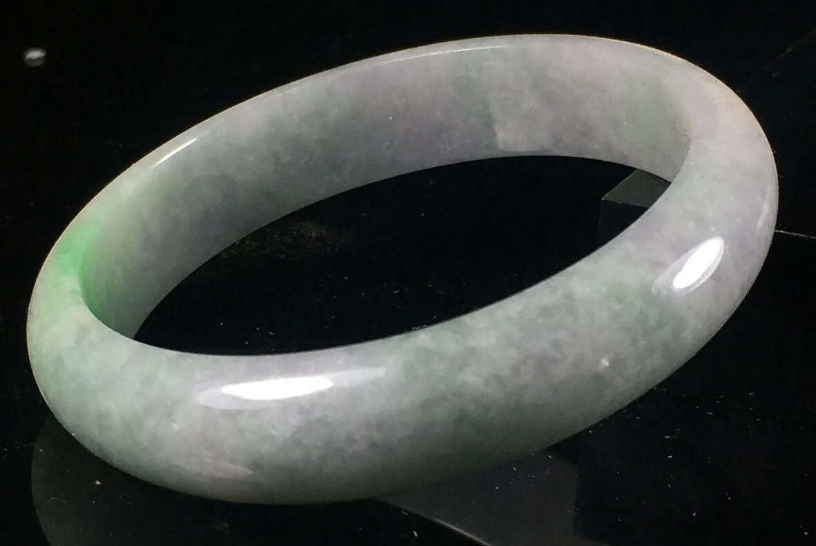 10% OFF- 55/56/57mm Certified Natural Lavender Jadeite Emerald A*Jade HandCarved Lucky Jade Bangle A146