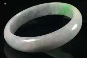 10% OFF- 55/56/57mm Certified Natural Lavender Jadeite Emerald A*Jade HandCarved Lucky Jade Bangle A146