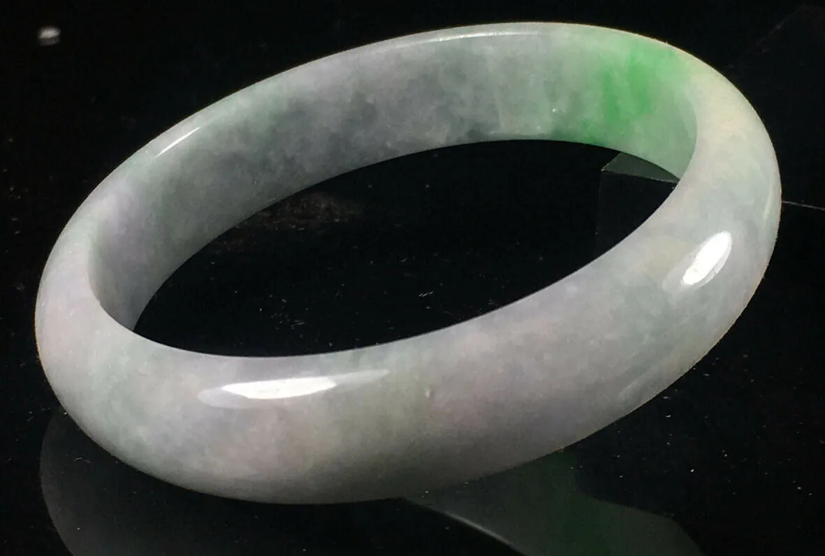 10% OFF- 55/56/57mm Certified Natural Lavender Jadeite Emerald A*Jade HandCarved Lucky Jade Bangle A146