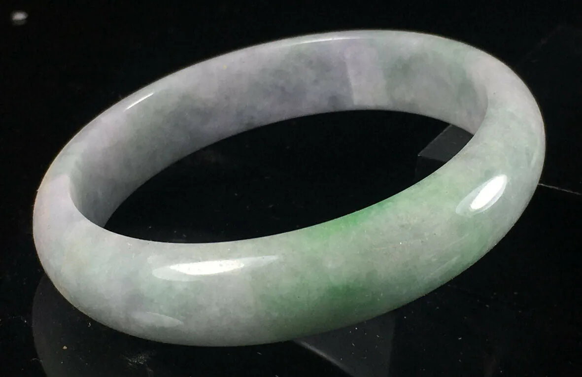 10% OFF- 55/56/57mm Certified Natural Lavender Jadeite Emerald A*Jade HandCarved Lucky Jade Bangle A146