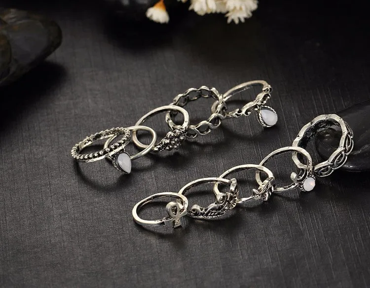 10pcs/Set Flower Midi Ring Set