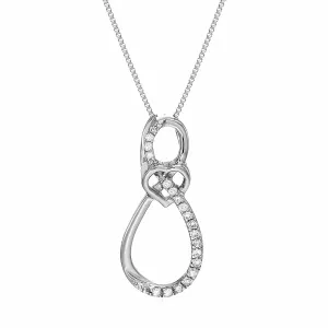 1/10 cttw Diamond Infinity Love Pendant in 10K White Gold