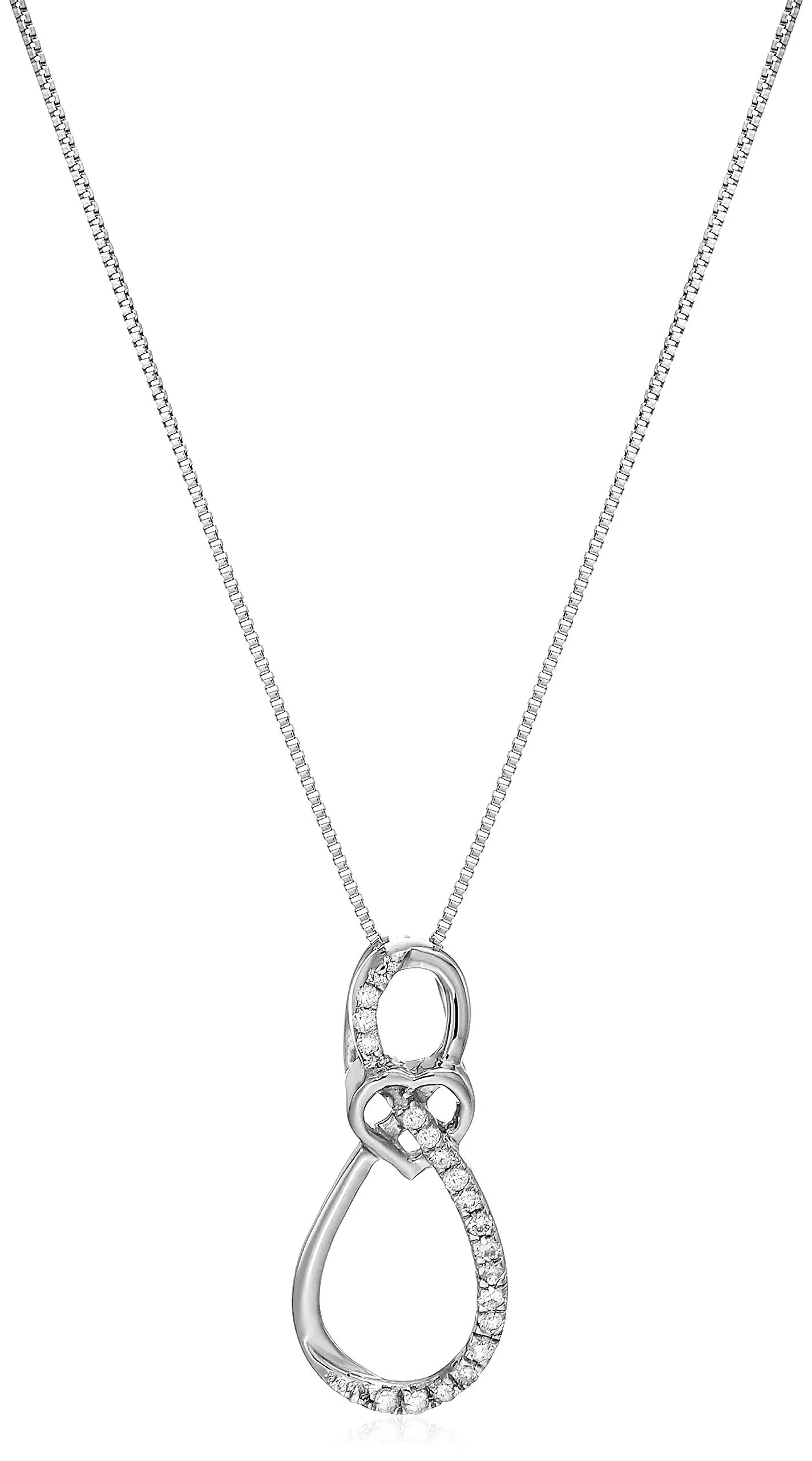 1/10 cttw Diamond Infinity Love Pendant in 10K White Gold