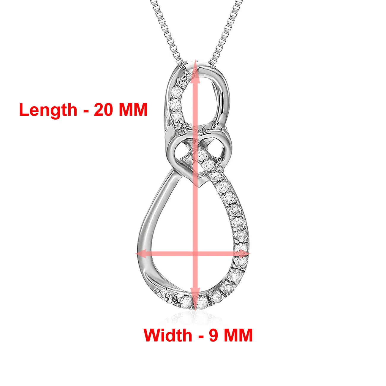 1/10 cttw Diamond Infinity Love Pendant in 10K White Gold