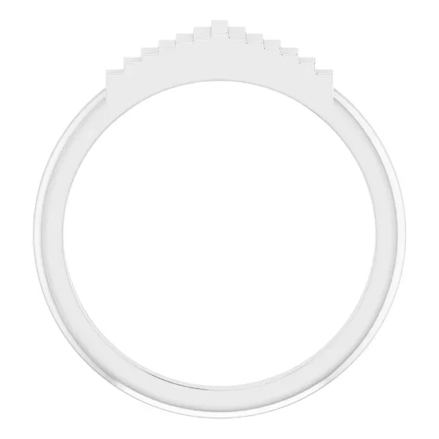14K White Geometric Stackable Ring
