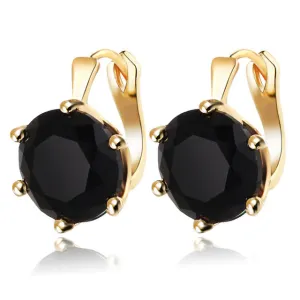 17KM New Fashion Statement bijoux 7 Color Vintage Punk Silver Color Crystal Flower Stud Earrings for Women Wedding Love Earring