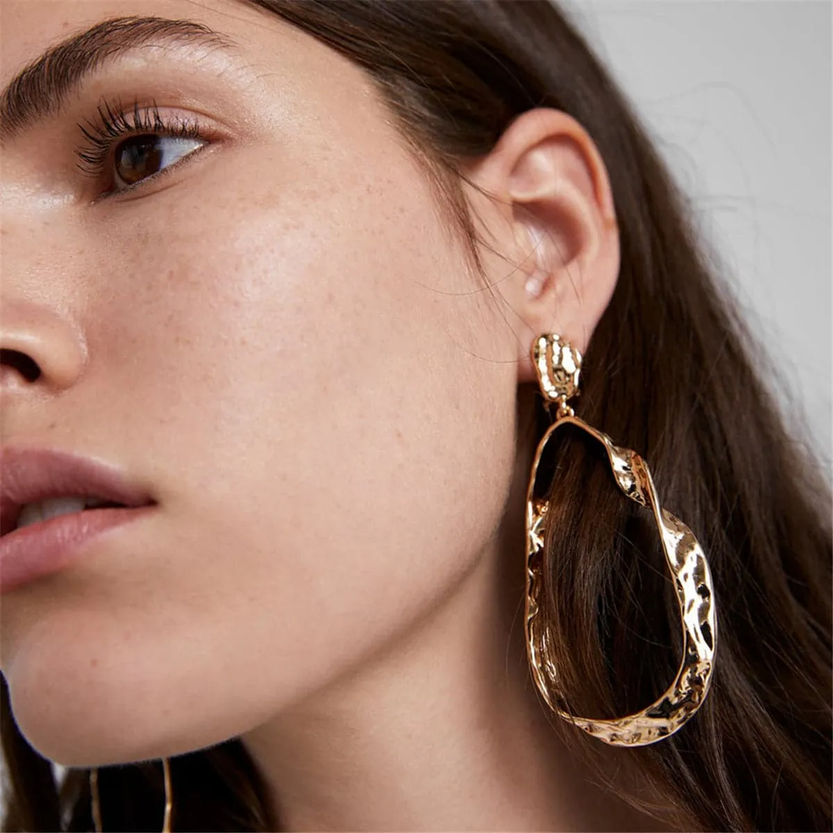 18K Gold-Plated Twisted Teardrop Earring