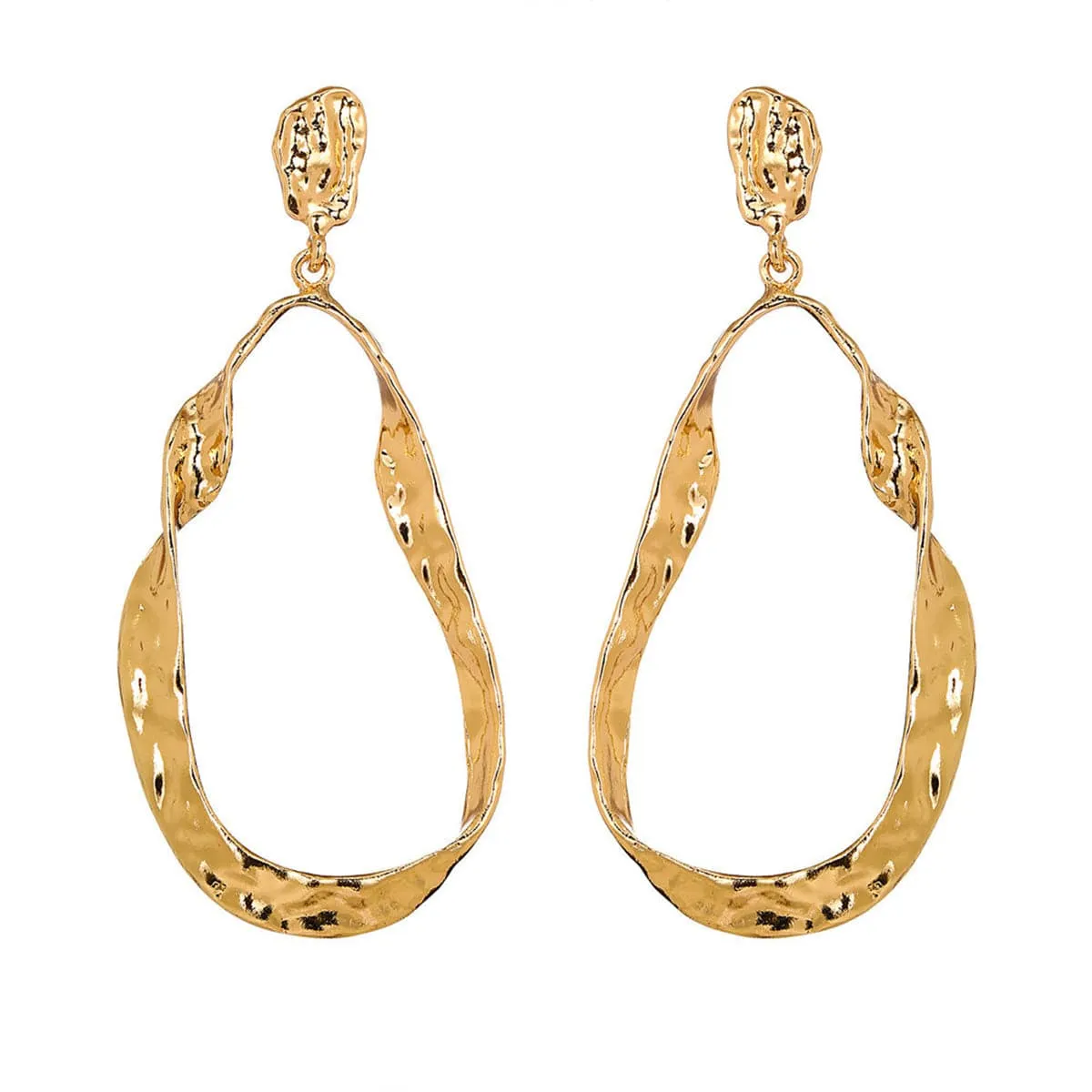 18K Gold-Plated Twisted Teardrop Earring