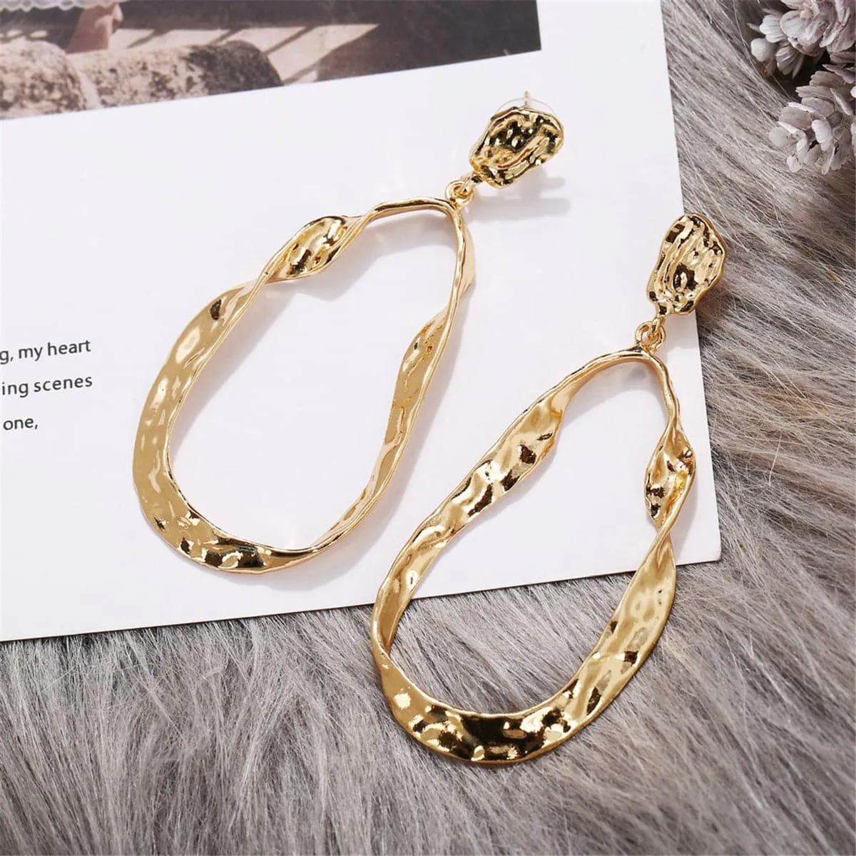 18K Gold-Plated Twisted Teardrop Earring
