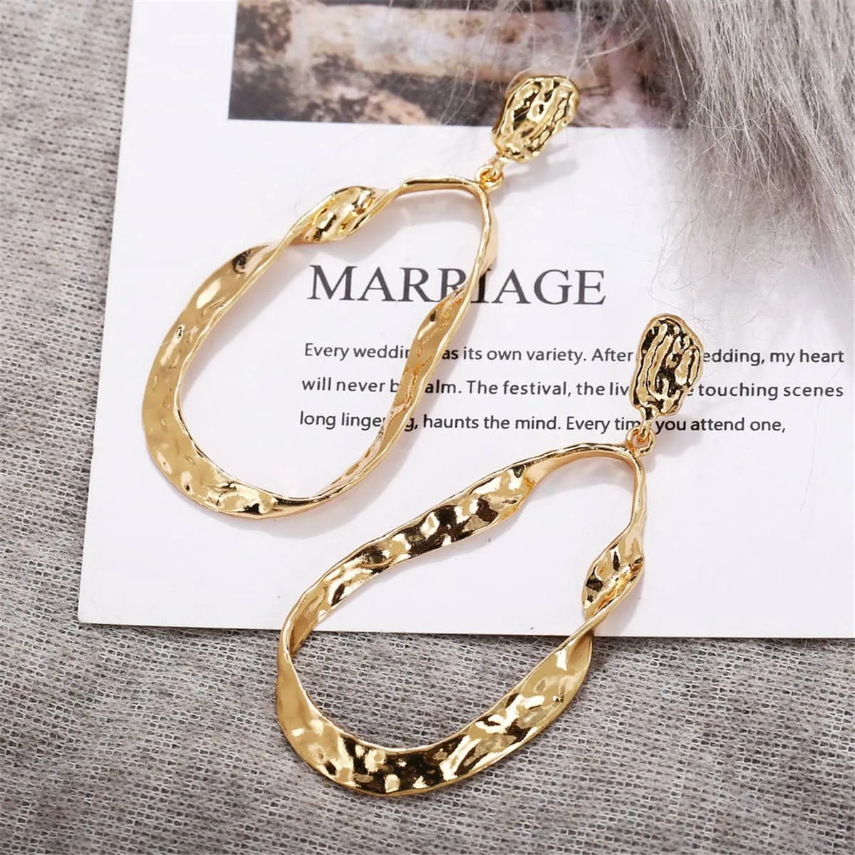 18K Gold-Plated Twisted Teardrop Earring