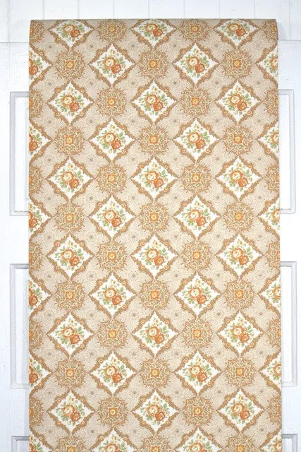1960s Floral Vintage Wallpaper