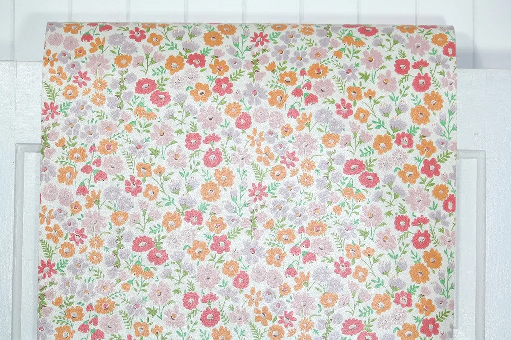 1970s Floral Vintage Wallpaper