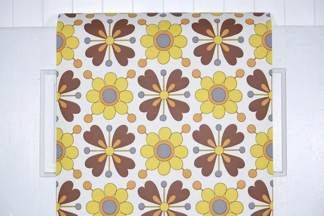 1970s Floral Vintage Wallpaper