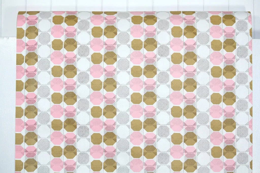 1970s Geometric Vinyl Vintage Wallpaper