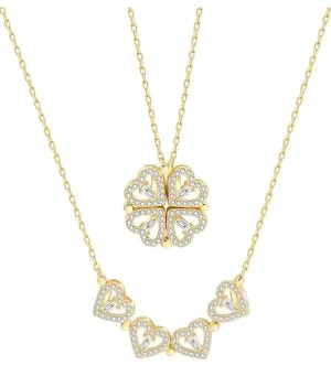 2-Way Multi Wearing Magnetic Heart Clover Necklace