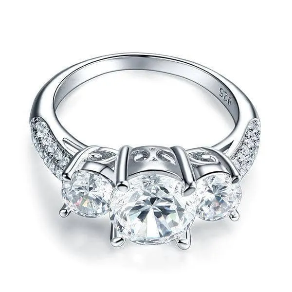 2.0 Ct 3-Diamond Vintage Style Ring