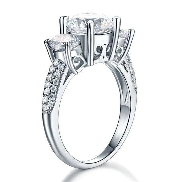 2.0 Ct 3-Diamond Vintage Style Ring