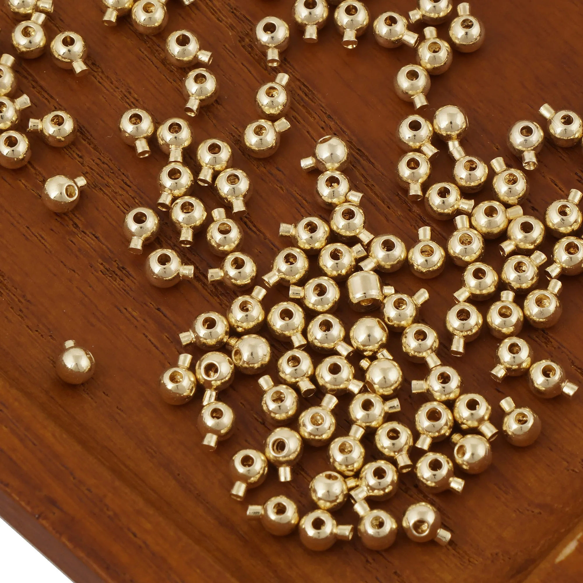 20PCS 14K Gold filled Crimp End Beads, 3.2*4.2mm with 0.8mm Hole 10406450