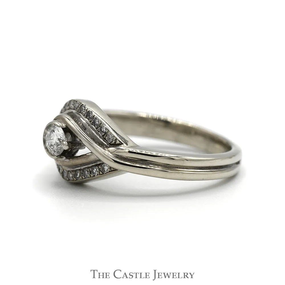 .33cttw Round Diamond Loop Designed Ring in 14k White Gold