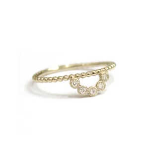 5 Stone Diamond Arch Bezel Ring