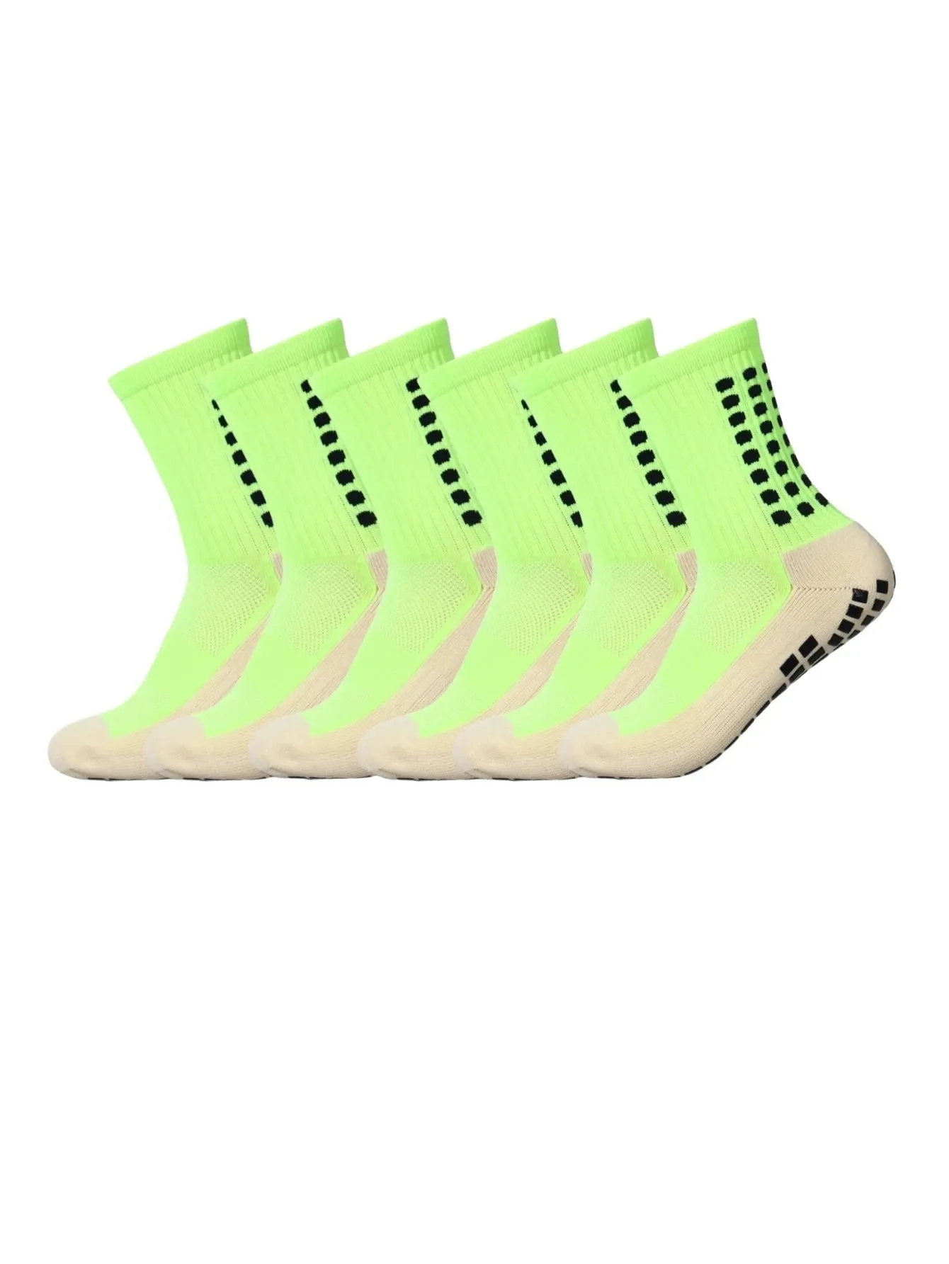 6 pairs of anti-skid classic sports socks with adhesive points, football socks