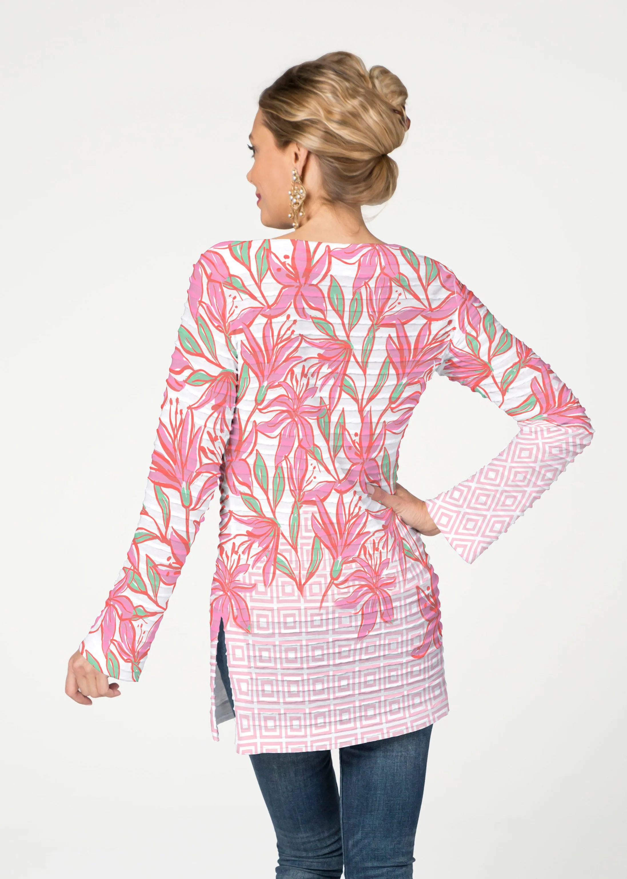 A lot of Lillies (8088) ~ Banded Boatneck Tunic