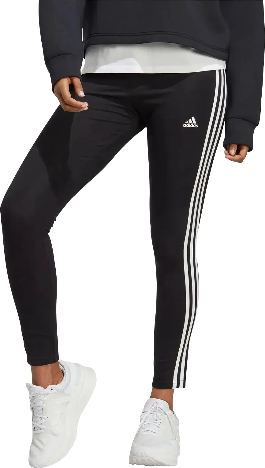 adidas Essentials 3 Stripes High Waisted Womens Long Tights - Black
