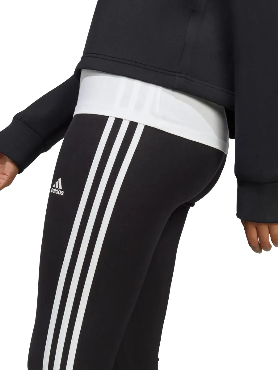 adidas Essentials 3 Stripes High Waisted Womens Long Tights - Black