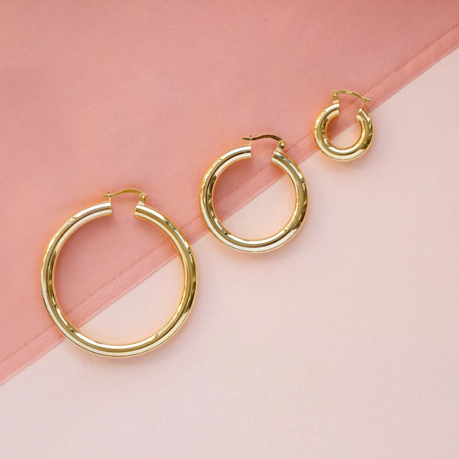 Adina Eden Chunky Hollow Hoop Earring
