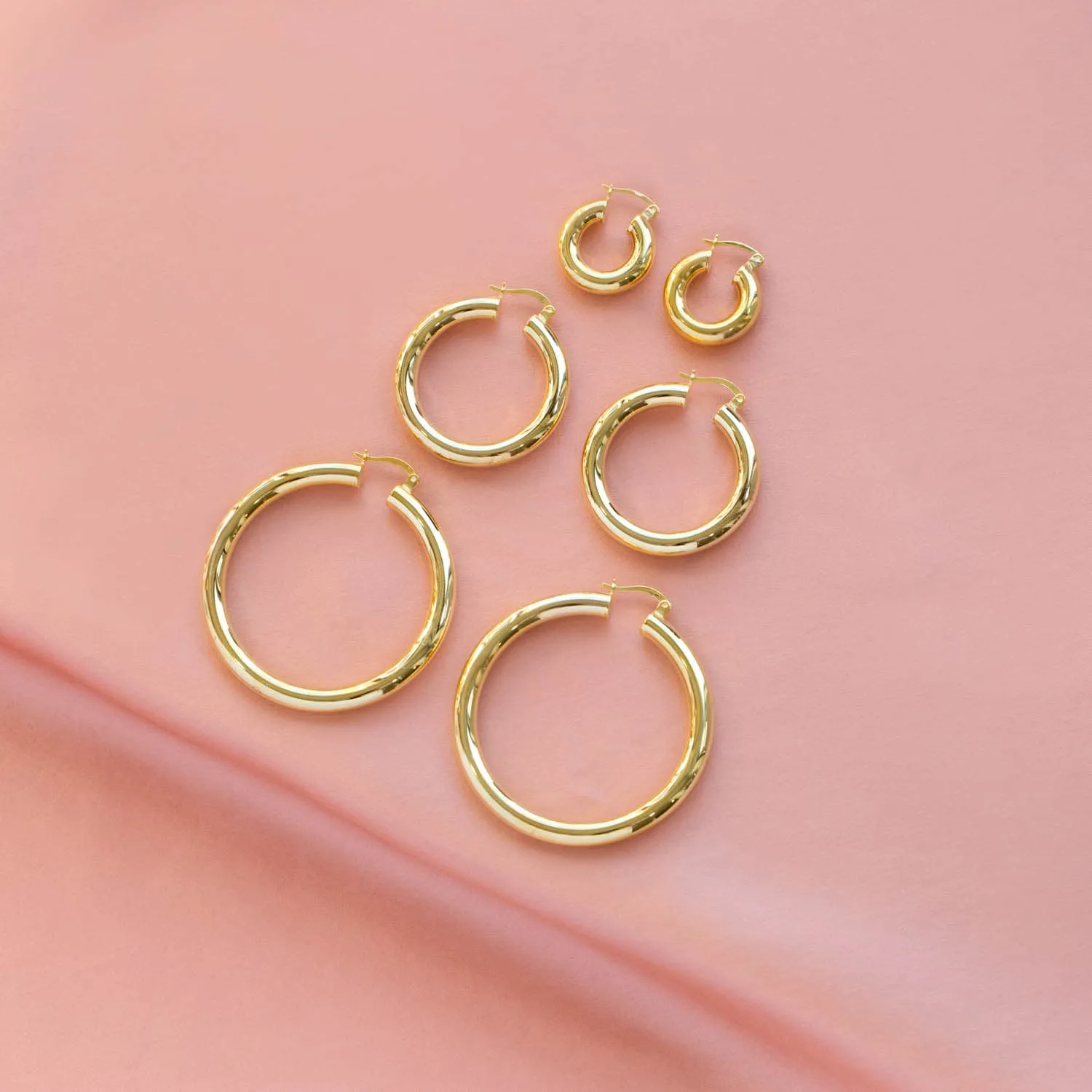 Adina Eden Chunky Hollow Hoop Earring