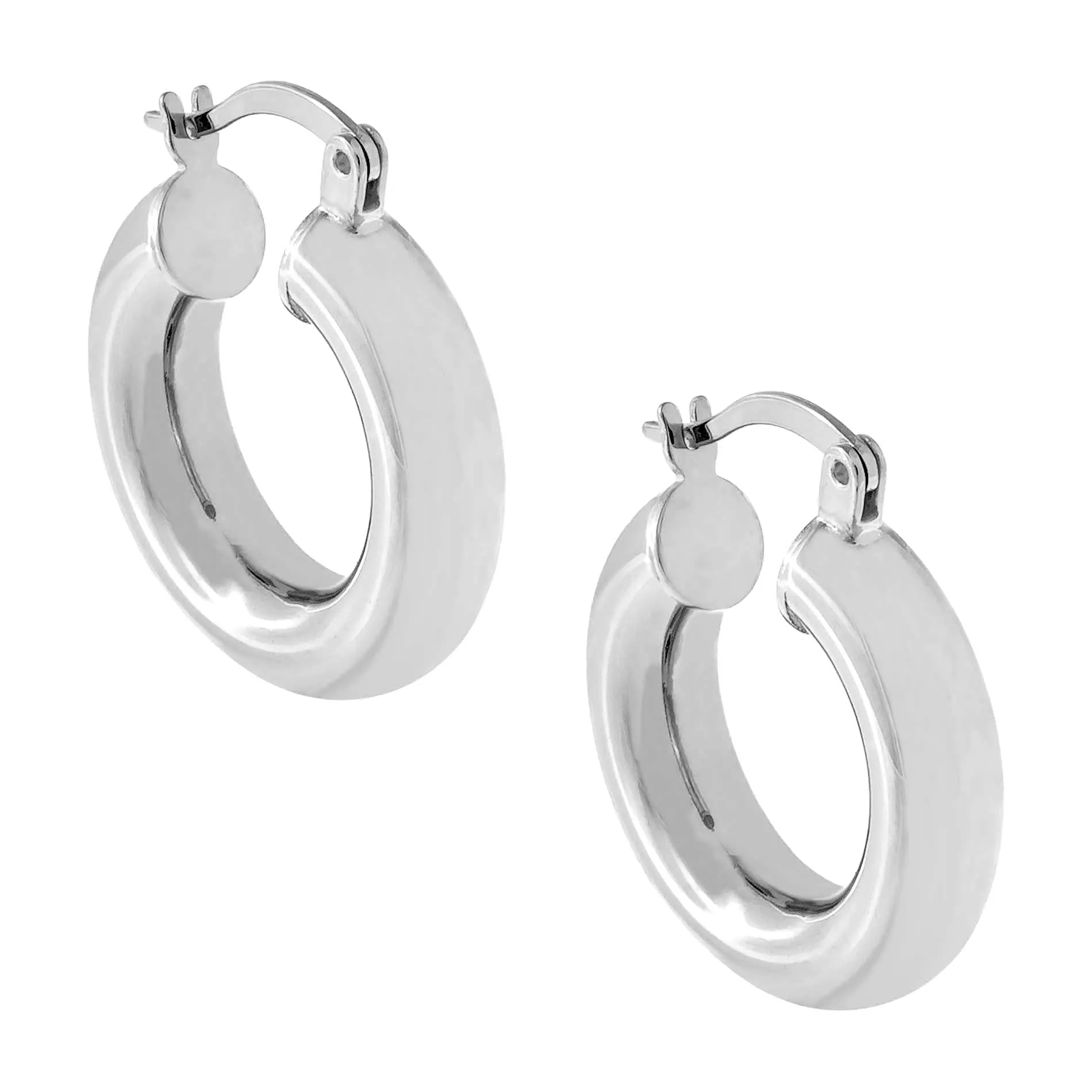 Adina Eden Chunky Hollow Hoop Earring