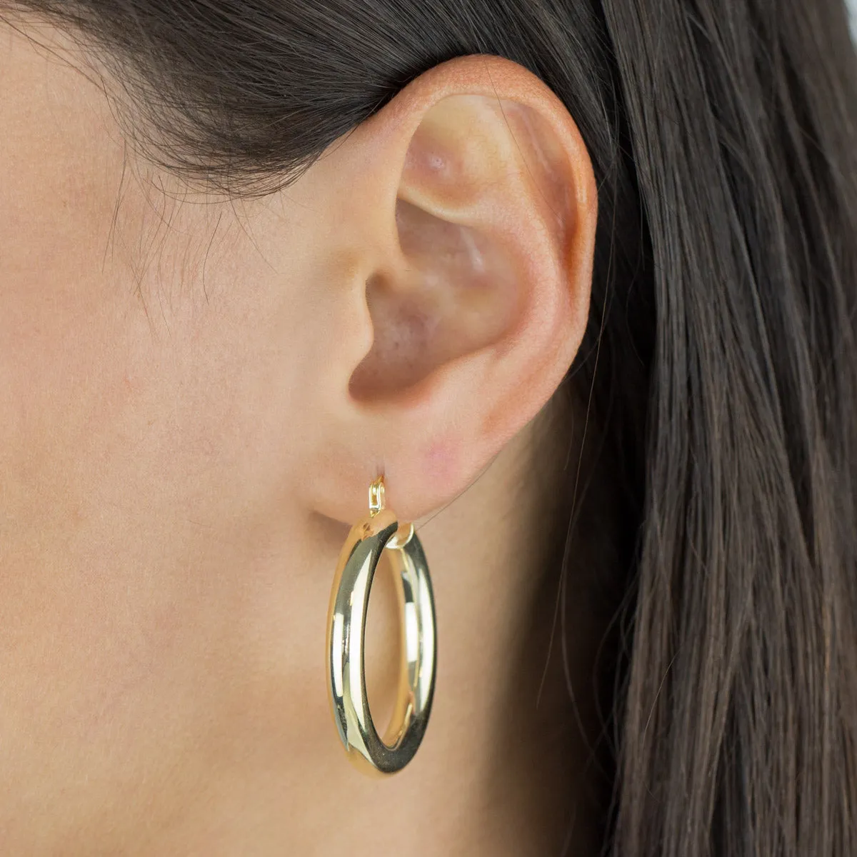 Adina Eden Chunky Hollow Hoop Earring