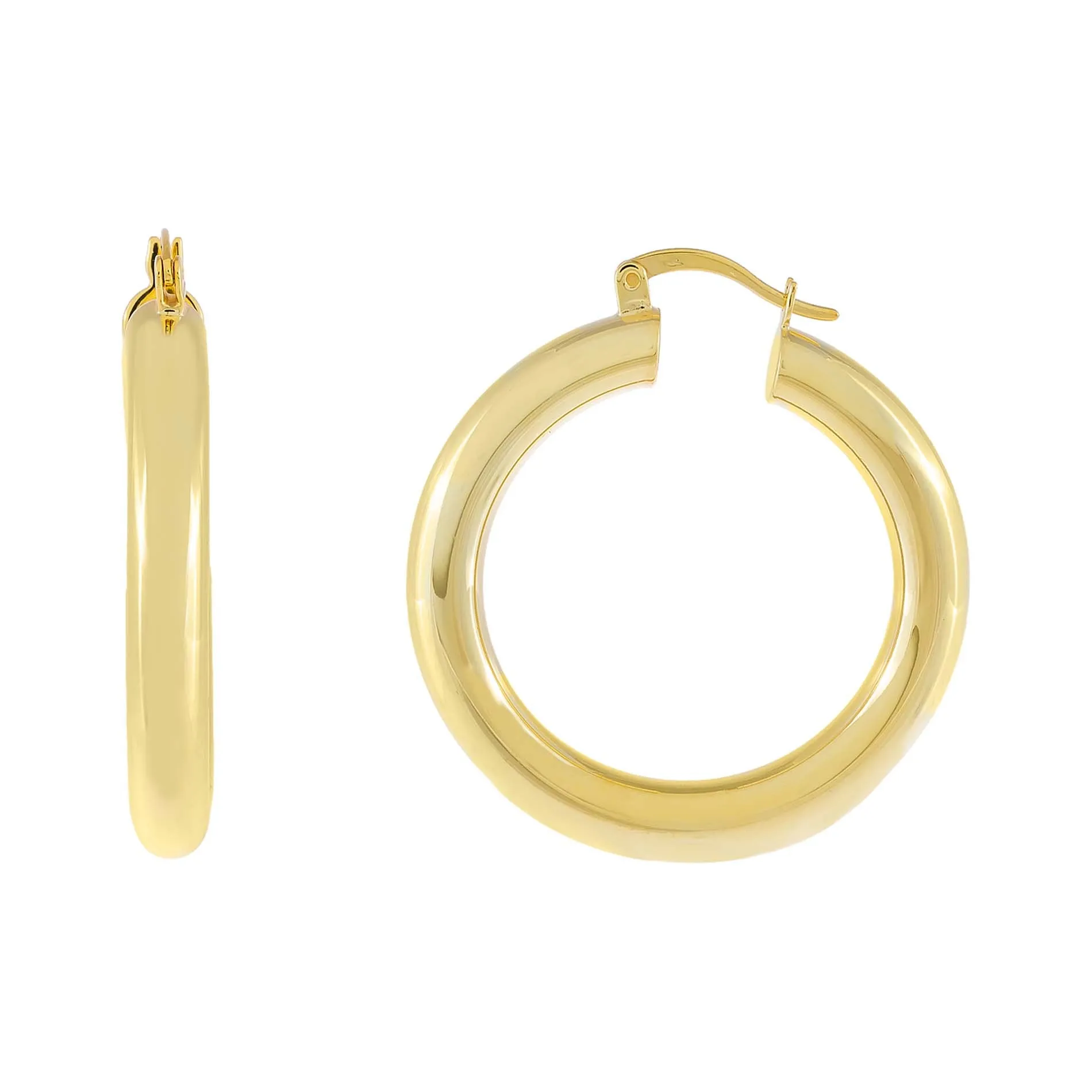 Adina Eden Chunky Hollow Hoop Earring