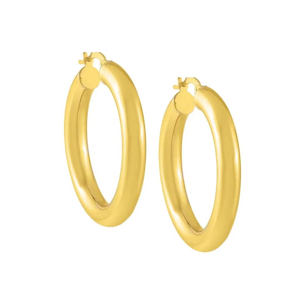 Adina Eden Chunky Hollow Hoop Earring