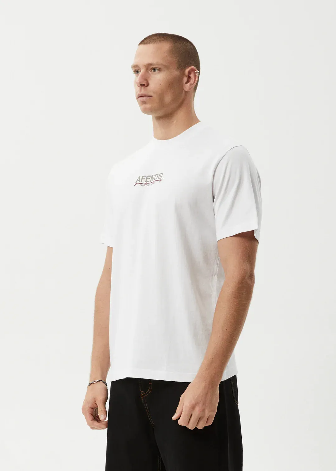 Afends Wired Recycled Retro Fit Tee - White
