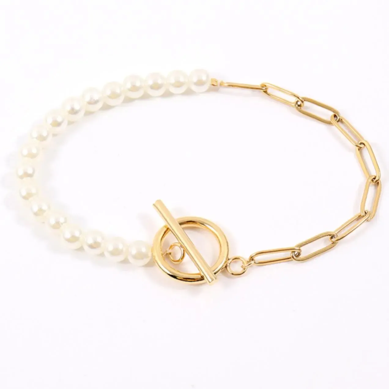 Amanda - Graceful Pearl Accents Woman's Jewelry Set