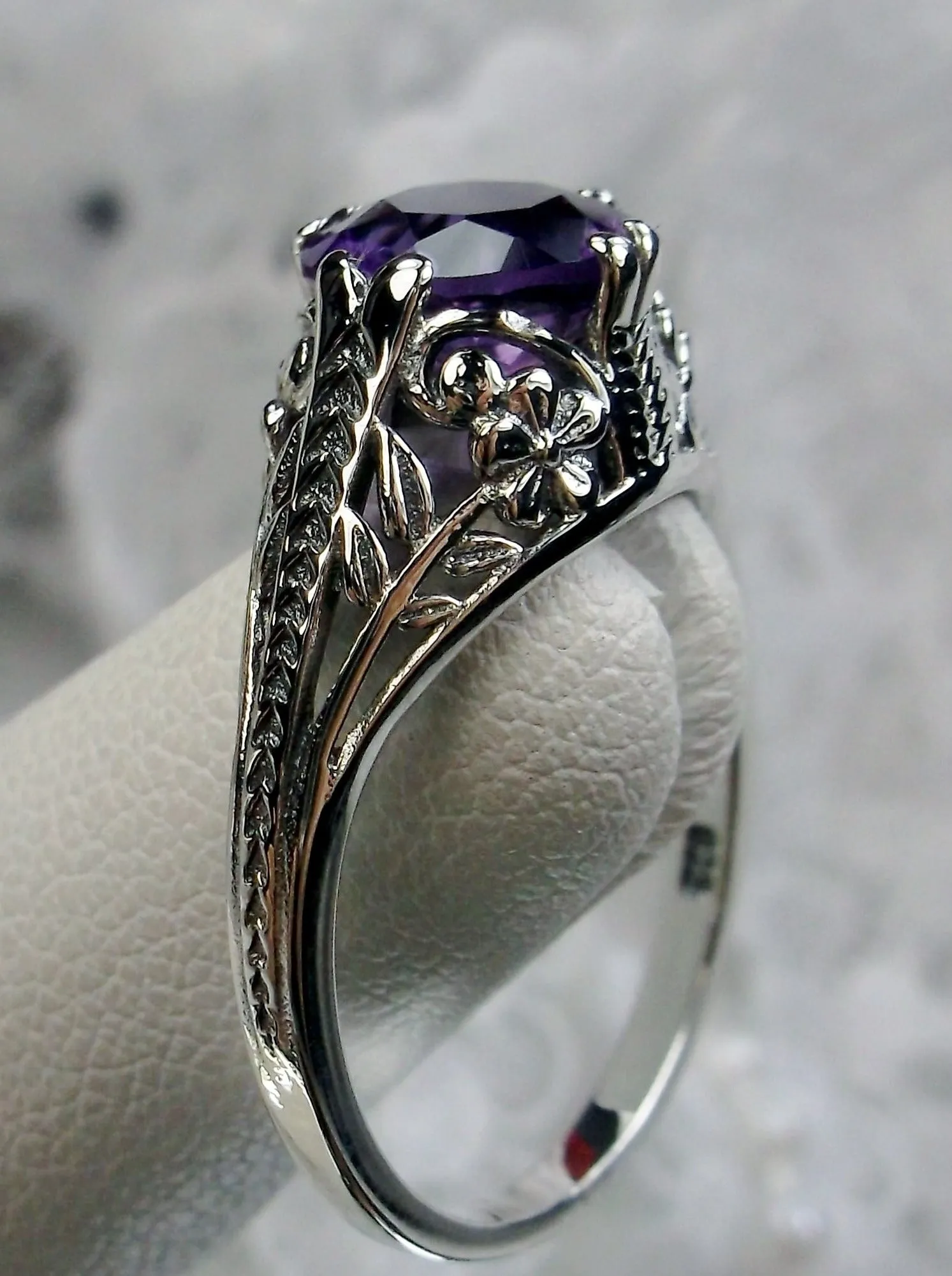 Amethyst Ring, Natural or Simulated Gemstone, Deco 2Fleur, Victorian Revival Jewelry #D159