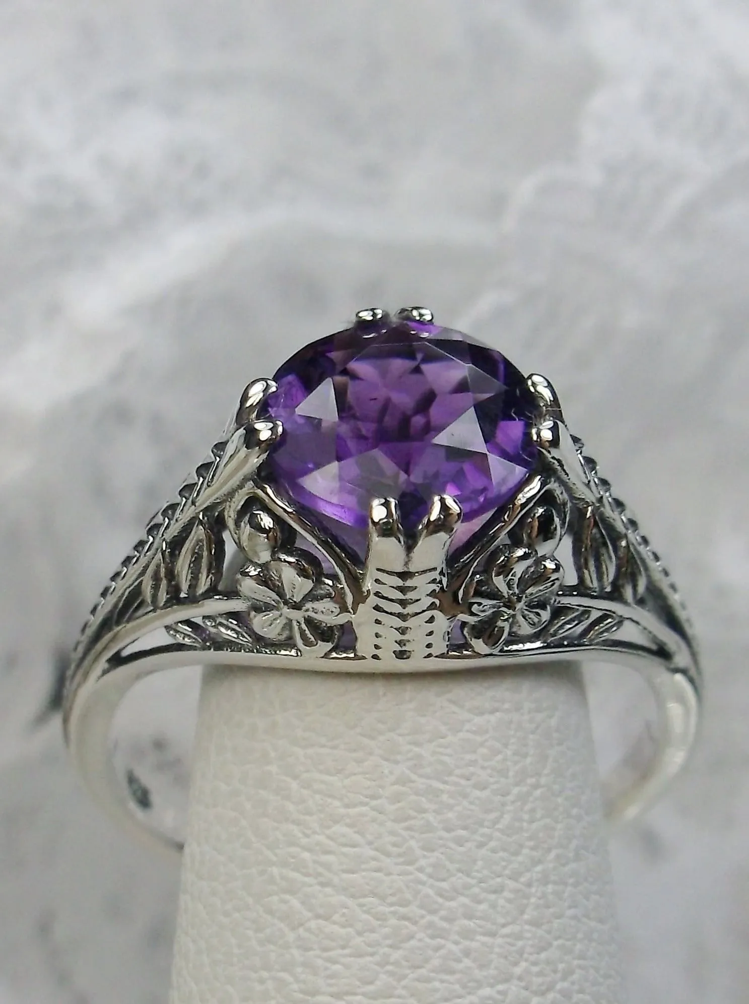 Amethyst Ring, Natural or Simulated Gemstone, Deco 2Fleur, Victorian Revival Jewelry #D159