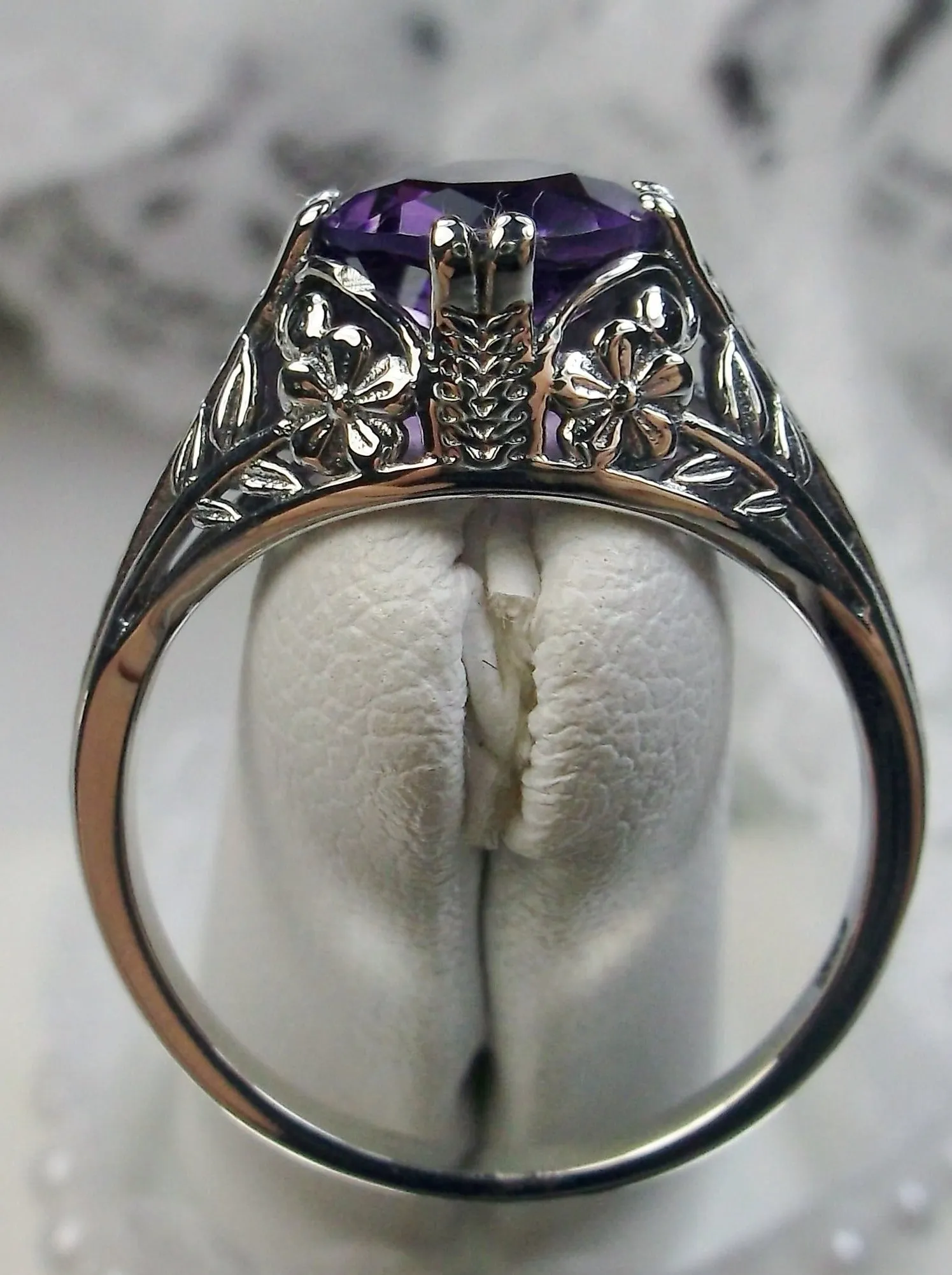 Amethyst Ring, Natural or Simulated Gemstone, Deco 2Fleur, Victorian Revival Jewelry #D159