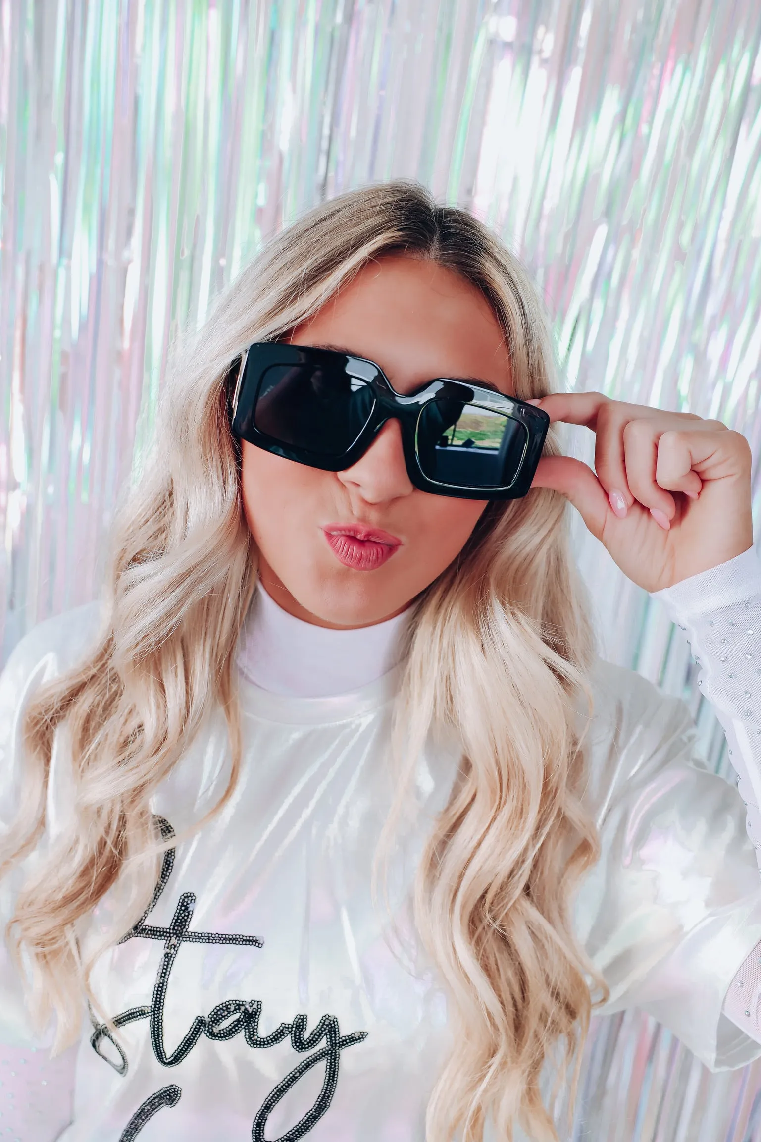 Ani Acetate Fashion Sunglasses - Black