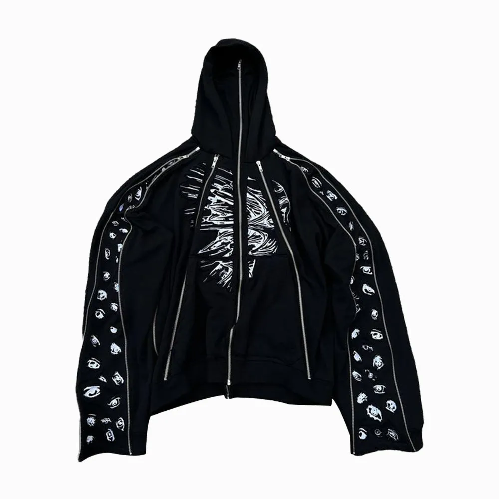 AokLok Dark Harajuku Zipper Hoodie