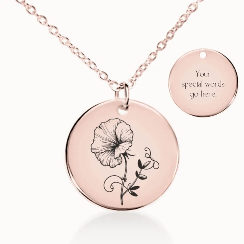 April Birth Flower Necklace