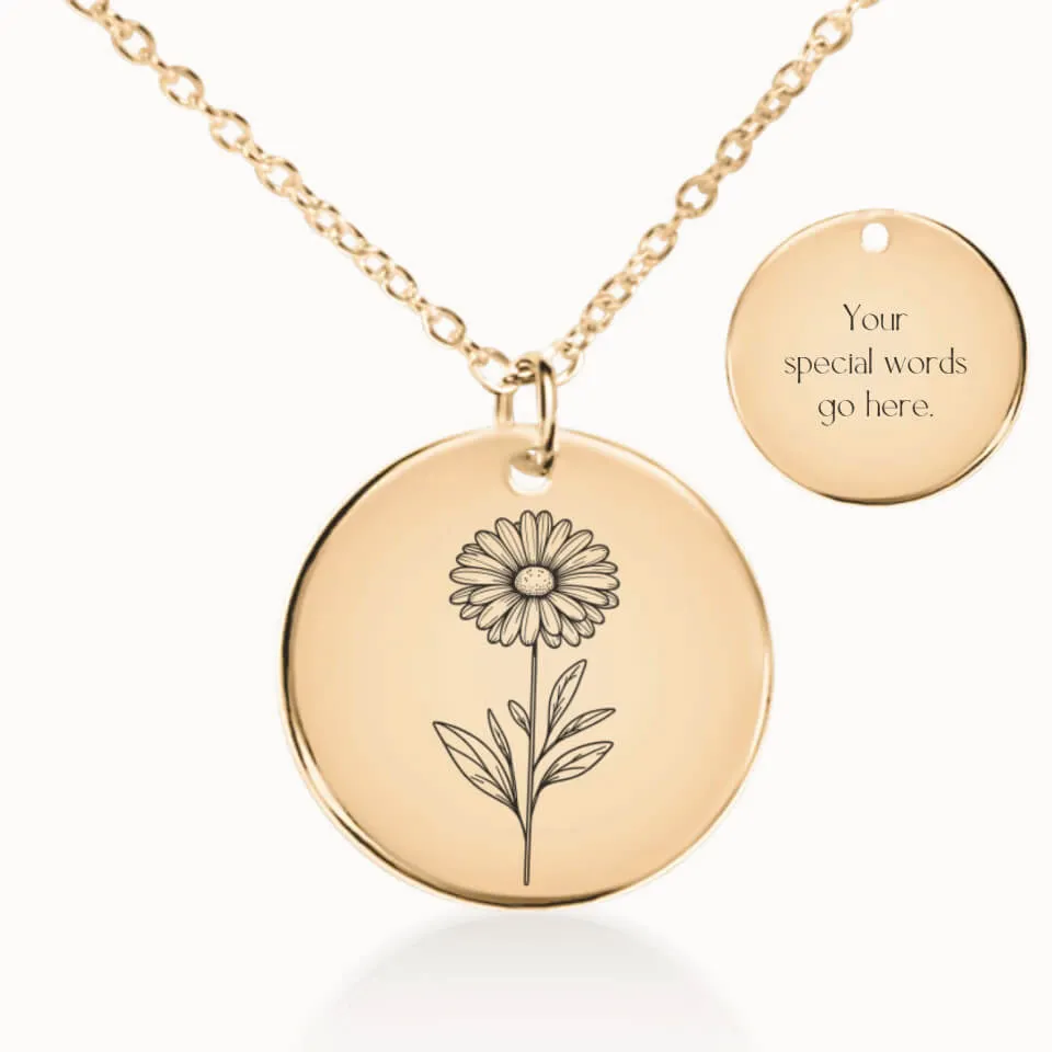 April Birth Flower Necklace