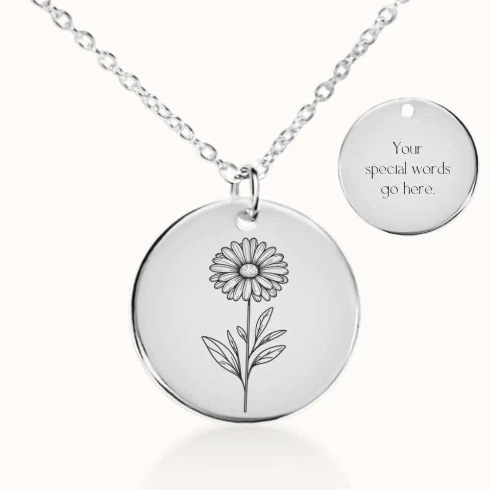 April Birth Flower Necklace