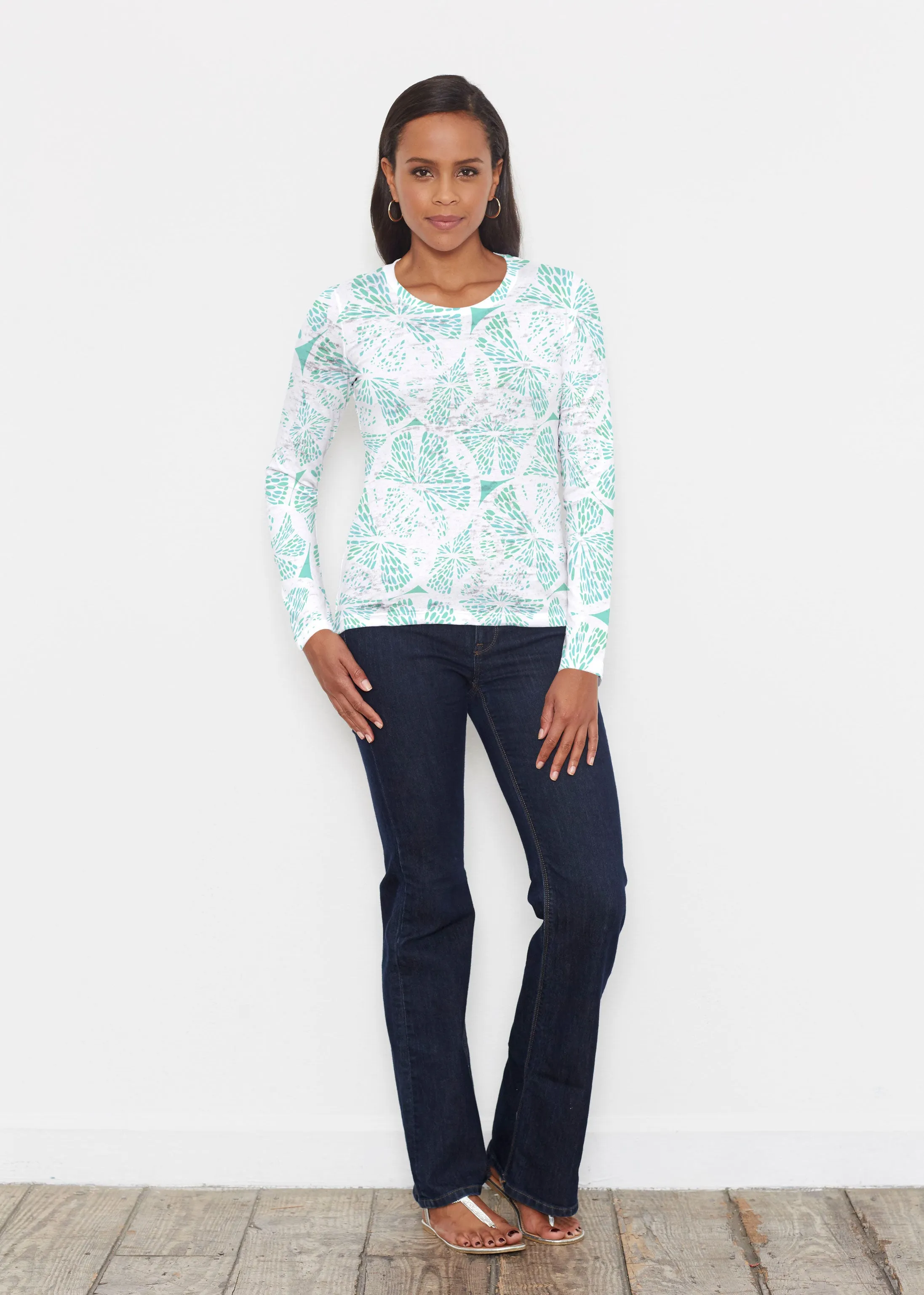 Aqua Citrus (7855) ~ Signature Long Sleeve Crew Shirt