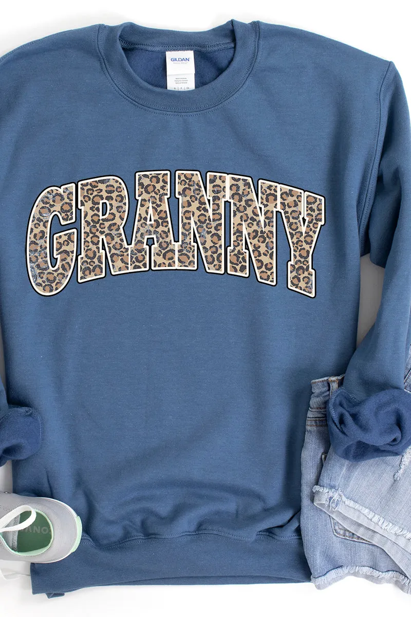 Arched Granny Leopard Heavy-weight Crew Sweatshirt