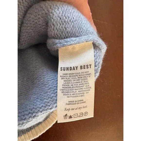 Aritzia Sunday Best Lamora Wool Blend Cardigan in Blue Size XS
